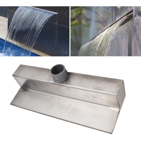 Déversoir de fontaine décorative en acier inoxydable 304, sortie de cascade, pour cour, jardin, Villa, piscine, 400MM (1/5)