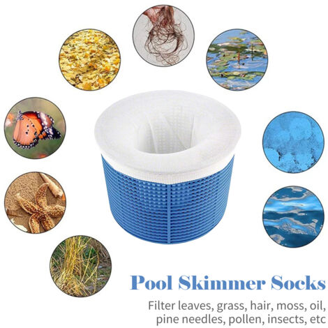Chaussettes d'écumage de piscine, 15 pièces, paniers filtrants, économiseurs de maille pour piscines creusées et hors sol (1/5)