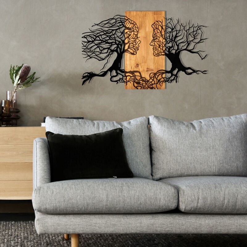 Sculpture murale rustique en bois creux pour entrée, bureau, yoga