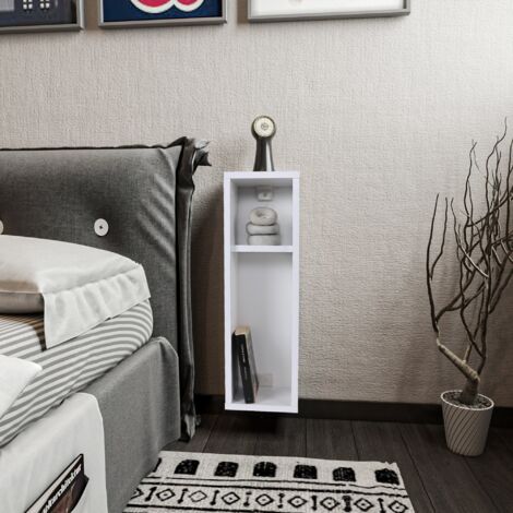 Table de chevet en mélaminé blanc de 20 cm et 18 cm de hauteur