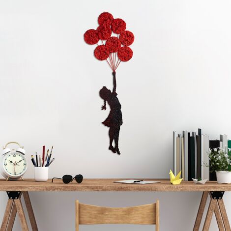 Accessoire mural décoratif en métal rouge
noir (1/5)