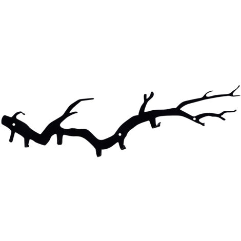 Cotecosy – Crochet mural en métal noir 87 x 22 cm – Épaisseur 2 mm – Fixation facile sur tous types de murs – Pour accessoires légers