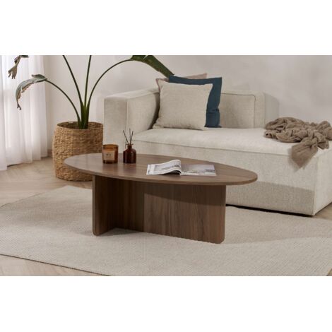 Asir Group Llc – Table basse fixe en aggloméré mélaminé 120x65cm – Couleur noyer – Épaisseur 18mm – Hauteur 40cm – Design moderne