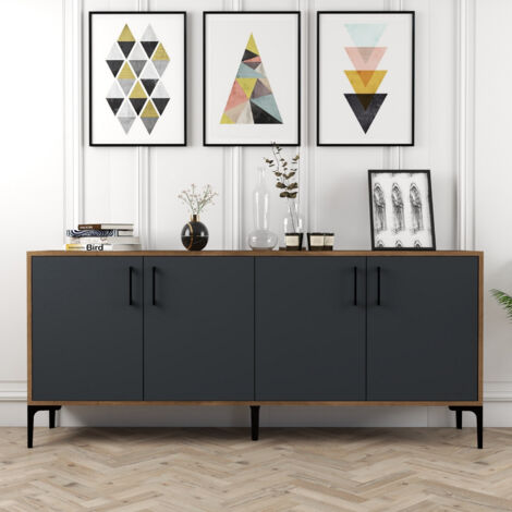 Cotecosy – Console industrielle moderne 180 x 78 x 35 cm – Panneaux de particules mélaminés – Fixation murale pour stabilité – Design épuré et fonctionnel (1/5)