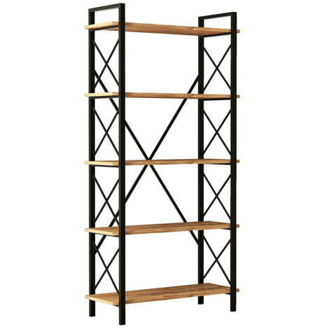 Cotecosy – Etagère en aggloméré et métal – Hauteur 180 cm – Longueur 100 cm – Profondeur 34 cm – Pour fixation murale – Style moderne (1/5)