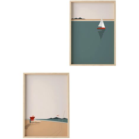 Tableau mural en MDF avec cadre Painting Multicolore (1/2)