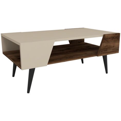 Table basse Niraj 90x53,6cm Bois foncé et Noir (1/5)