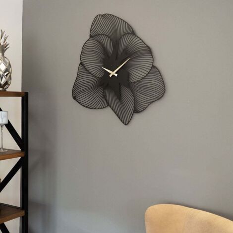 Horloge murale decorative en metal horloge murale en metal azalee - aps039 49 - noir 88646754 88646754 88646754 88646754 (1/4)