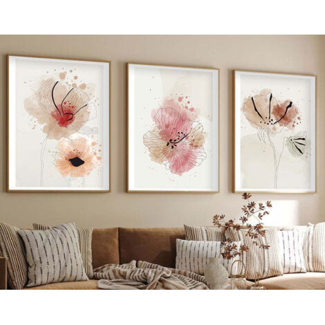 Peinture decorative encadree en mdf 3 pieces huhu205 - 50 x 70 88646327 88646327 88646327 88646327 (1/5)