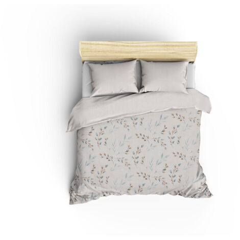 Housse de couette, housse de couette, linge de lit Set 100% Coton Mint Blanc (1/5)