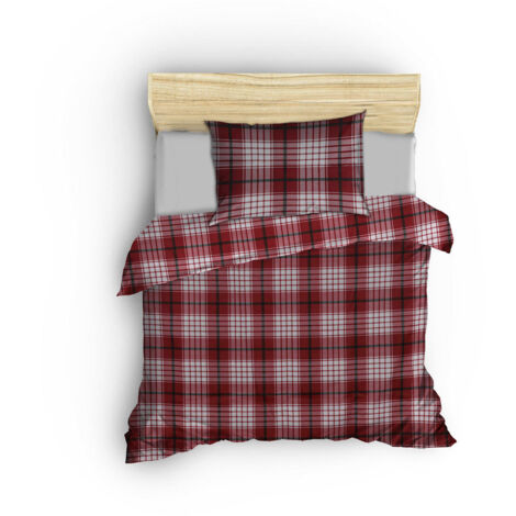 Housse de couette, housse de couette, linge de lit Set Rouge Blanc (1/4)