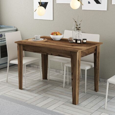 Table de salle à manger avec rangement Fiorita L110cm Bois foncé