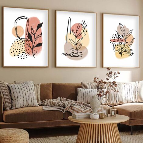 Peinture decorative encadree en mdf 3 pieces huhu226 - 50 x 70 88647030 88647030 88647030 88647030 (1/4)