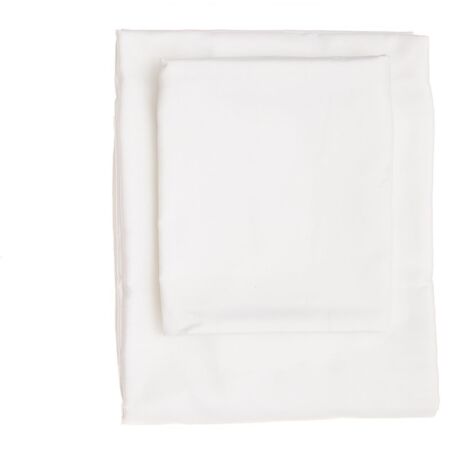 Satin Double Fitted Sheet (ES) 140 x 190+30 cm 100% Coton SATIN Blanc 125 gr/m² (1/4)
