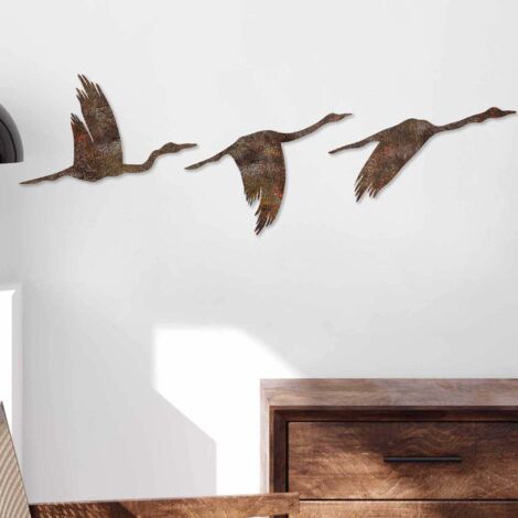 Oiseaux décoratifs en métal Rusty Birds (Lot de 3) (1/5)