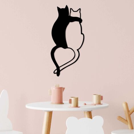 Décoration murale en métal Chats coeur (1/5)
