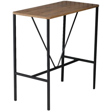 Table de bar Koumo Bois clair, Métal Noir (1/5)
