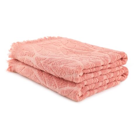 Serviette de bain, serviette de douche, serviette de sauna Set 100% Coton Salmon (1/3)