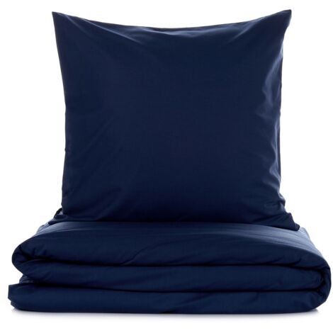Housse de couette, housse de couette, linge de lit Set 100% Coton Bleu foncé (1/5)