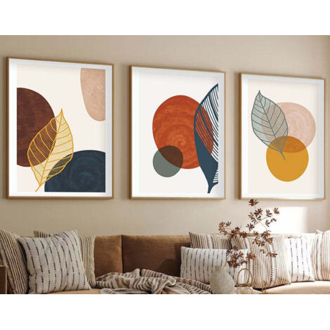Peinture decorative encadree en mdf 3 pieces huhu209 - 50 x 70 88647746 88647746 88647746 88647746 (1/5)