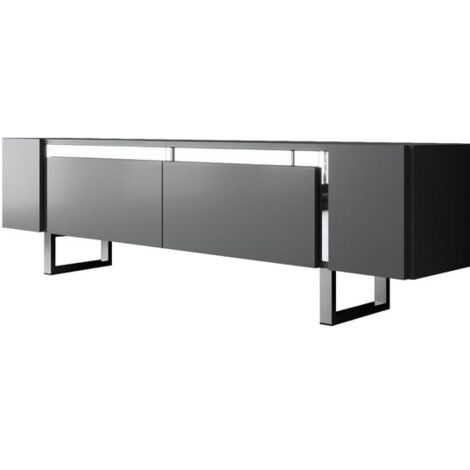 Asir Group Llc – Meuble TV moderne en aggloméré mélaminé et métal – Dimensions 180x30x50 cm – Espace de rangement pratique pour appareils électroniques