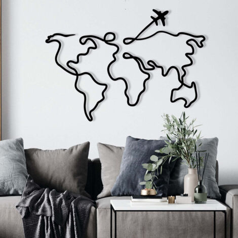 Décoration murale en métal Avion 60 x 42 cm (1/5)