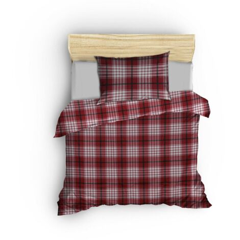 Housse de couette, housse de couette, linge de lit Set Rouge Blanc (1/5)