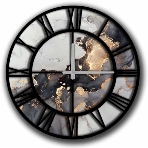 horloge murale en MDF, horloge décorative Clock Multicolore