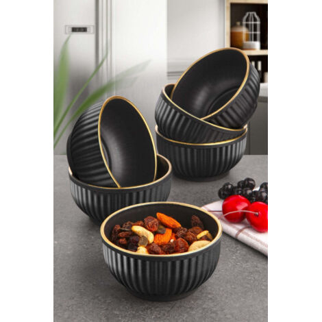 Ensemble de bols 6 pieces c dd07 - noir 63296381 63296381 63296381 63296381