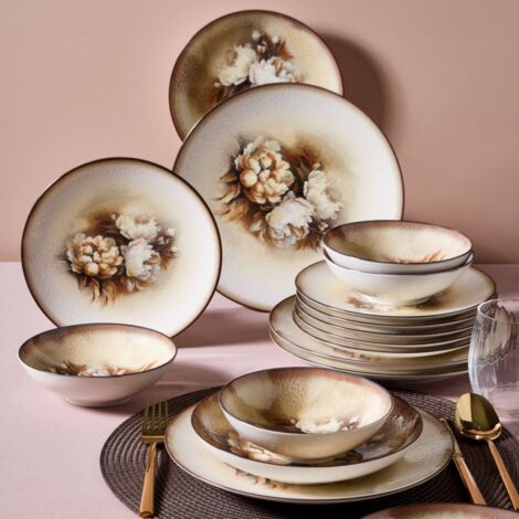service de table Set 100% Porcelaine Multicolore