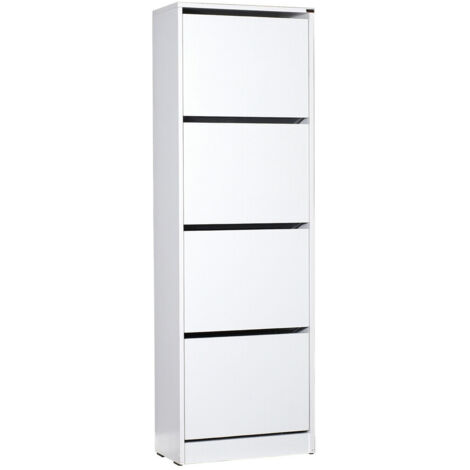 Meuble à chaussures en mélaminé blanc Cabinet (1/4)