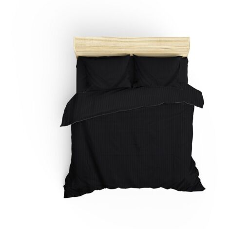 Housse de couette, housse de couette, linge de lit Set 100% Coton Anthracite (1/2)