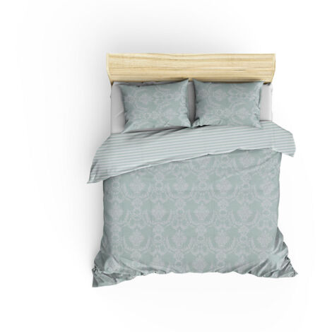 Housse de couette, housse de couette, linge de lit Set Sea Vert Blanc (1/4)