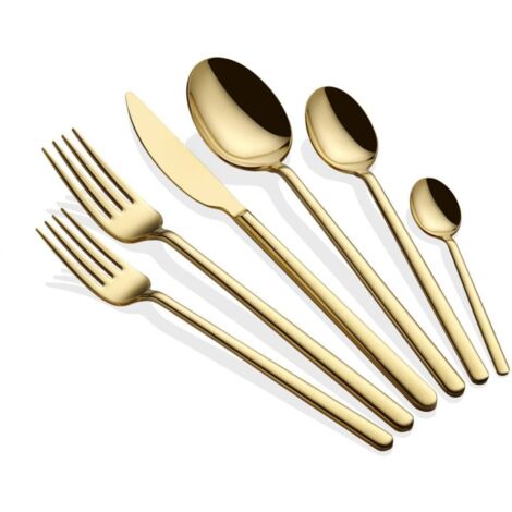 Ensemble de couverts : couteau, fourchette, cuillère Set 100% STAINLESS Acier