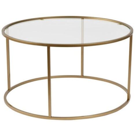 Table basse ronde en métal et verre Aurum (1/5)