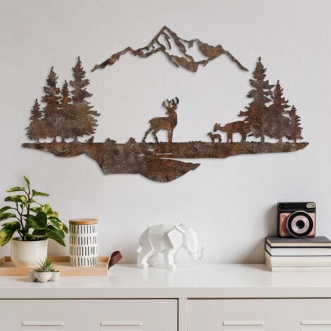 Décoration murale en métal Montagnes et animaux (1/5)