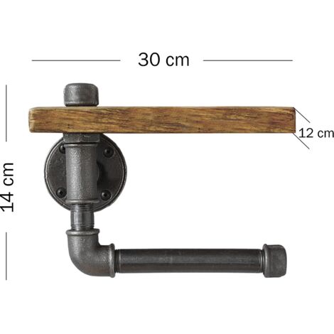 Étagère murale en tuyaux, style industriel Shelf Noir Noyer (1/4)