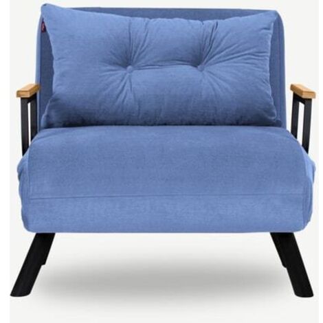 Les Tendances – Fauteuil convertible en tissu polyester – Dimensions couchage 175 x 60 cm – Dossier réglable sur 14 niveaux – Mousse rebondie pour confort