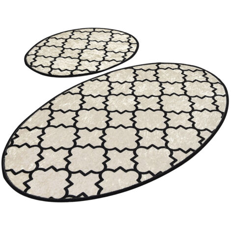 Ensemble de tapis de bain, tapis de douche, protection de sol Set 100% Polyester (1/5)
