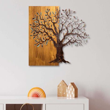 Décoration murale en métal et bois Arbre Modèle 4 (1/5)