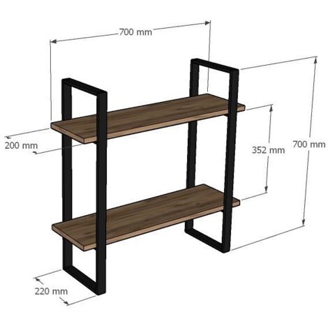 étagère murale, étagère de rangement Shelf Sapphire Chêne Noir (1/4)