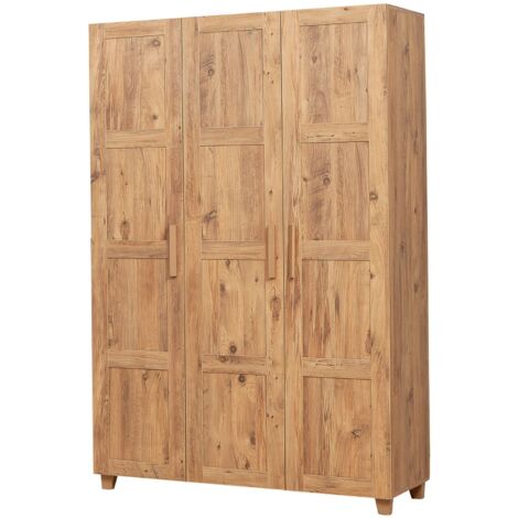 Cotecosy – Armoire pin atlantique 120 cm – Hauteur 189 cm – Profondeur 48 cm – 2 portes – Design scandinave moderne – Rangement spacieux