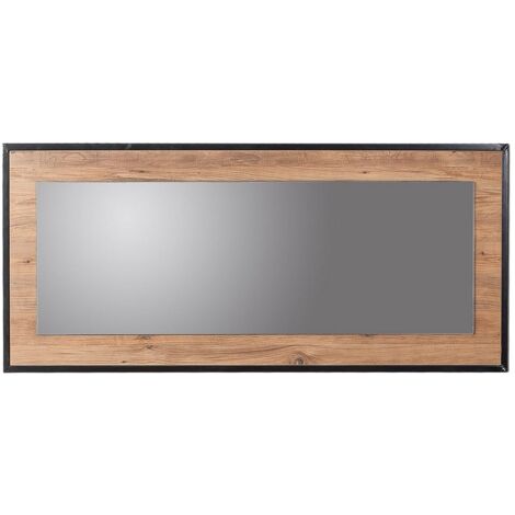 Miroir mural encadré Decker L110cm Bois naturel et Noir