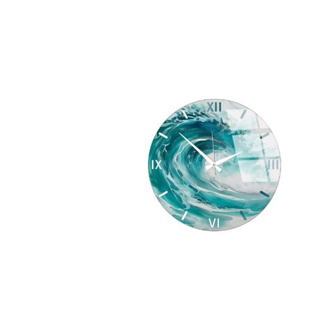 Horloge murale en verre, horloge décorative pour salon Clock Multicolore (1/2)