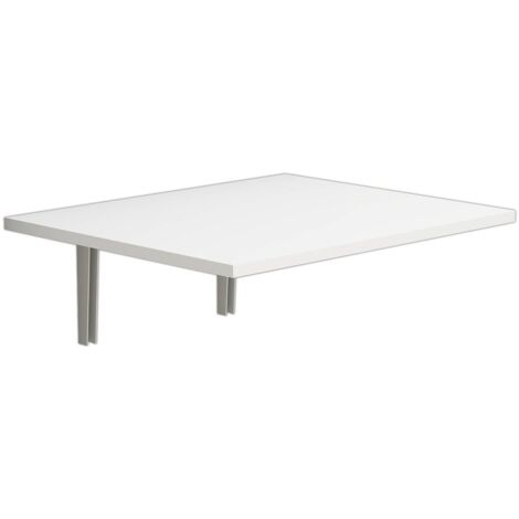 Bureau / Étagère murale pliable Fei 50x60cm Bois Blanc (1/4)