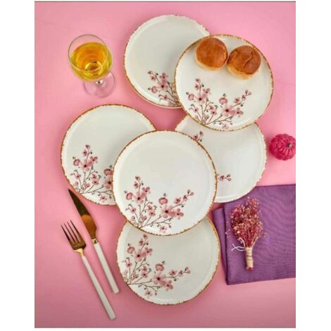ensemble d'assiettes à dessert Set 100% Céramique Multicolore
