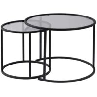 Tavolo set rivista Kailua 126 , 45cm, Diametro: 60, Vetro temperato, Round