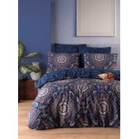 Housse de couette, housse de couette, linge de lit Set Bleu foncé