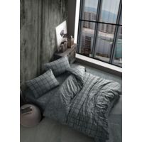 Housse de couette, housse de couette, linge de lit Set 100% Coton Noir
