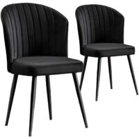 Lot de 2 chaises Iria Velours et Métal Noir